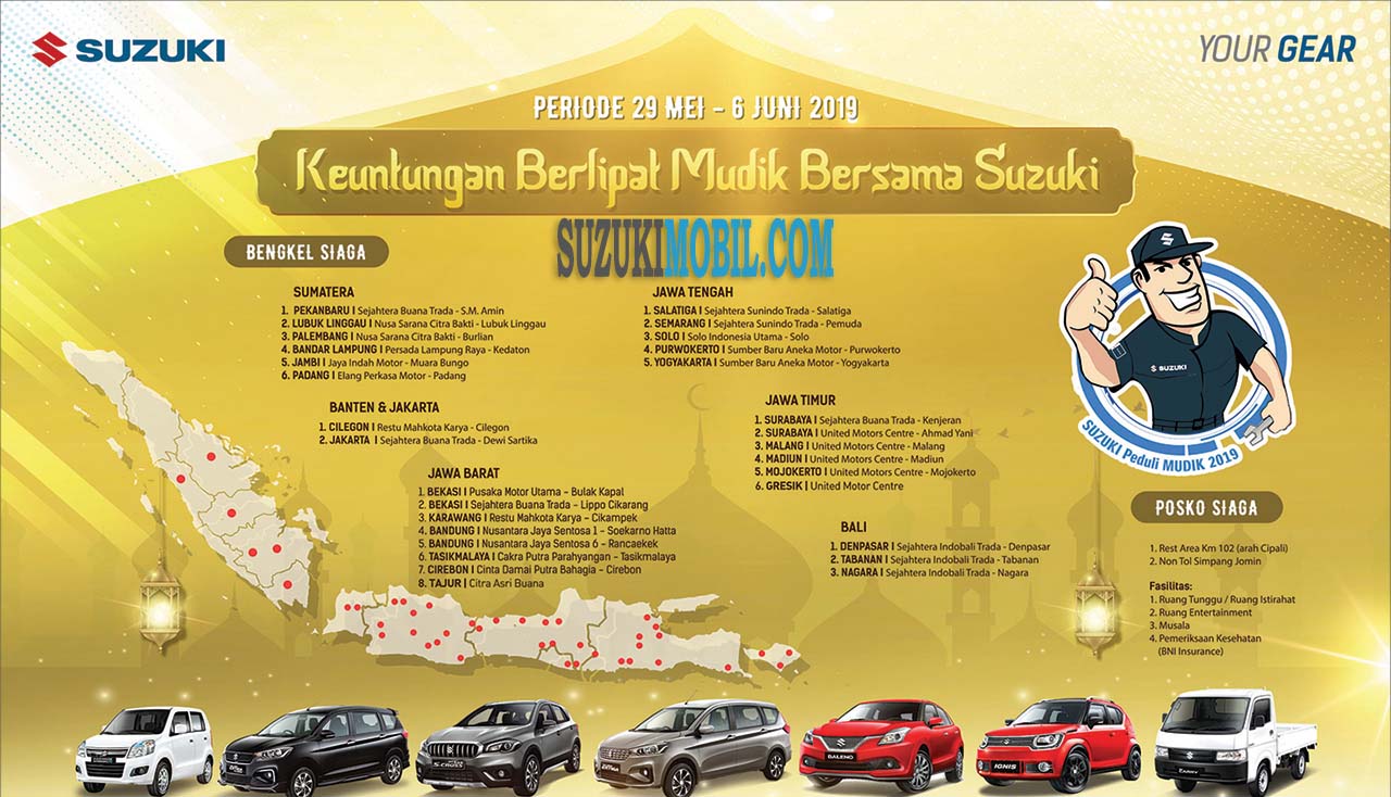 Pos & Bengkel Siaga Mobil Suzuki Mudik Lebaran 2019